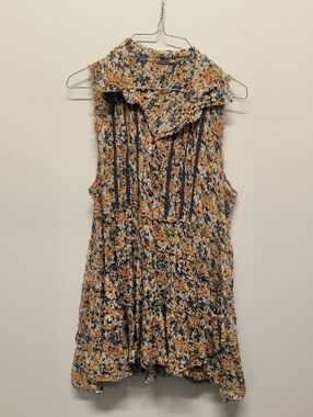 Free People Floral Tunic in Mustard, Navy & Teal